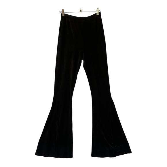 Love Is All Pants - L.I.A. Black Corduroy Inspired Stretch Pull-on Flare Pants Women’s Size Large